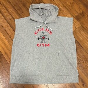 gold's gym cut off hoodie